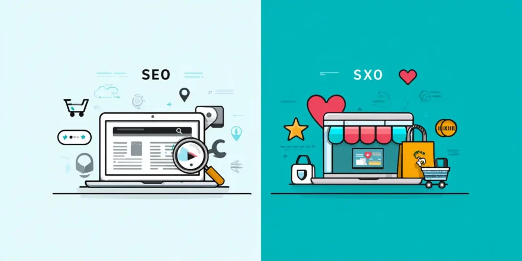 infographie différence SEO SXO