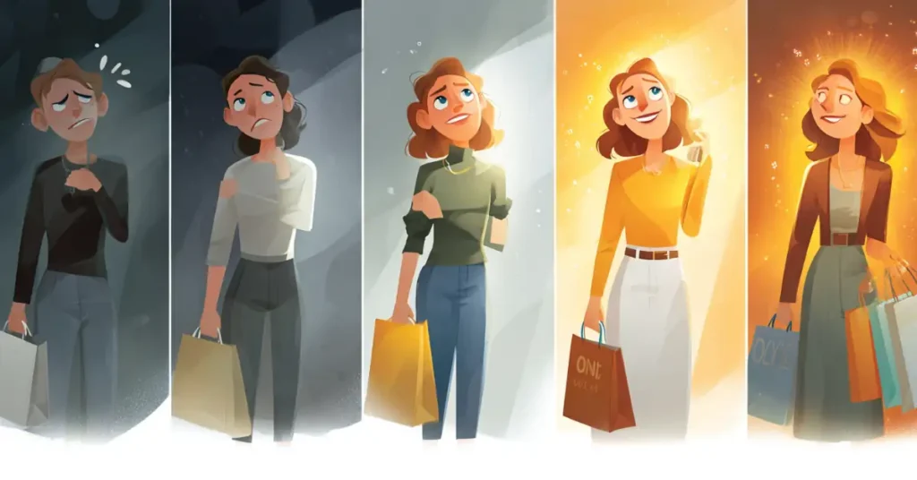 évolution de la personne qui n'achète pas vers le client heureux